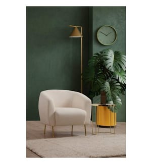 Ohrensessel, Creme, Gestell: Buchenholz - Spanplatte, Stoff: 100% Polyester