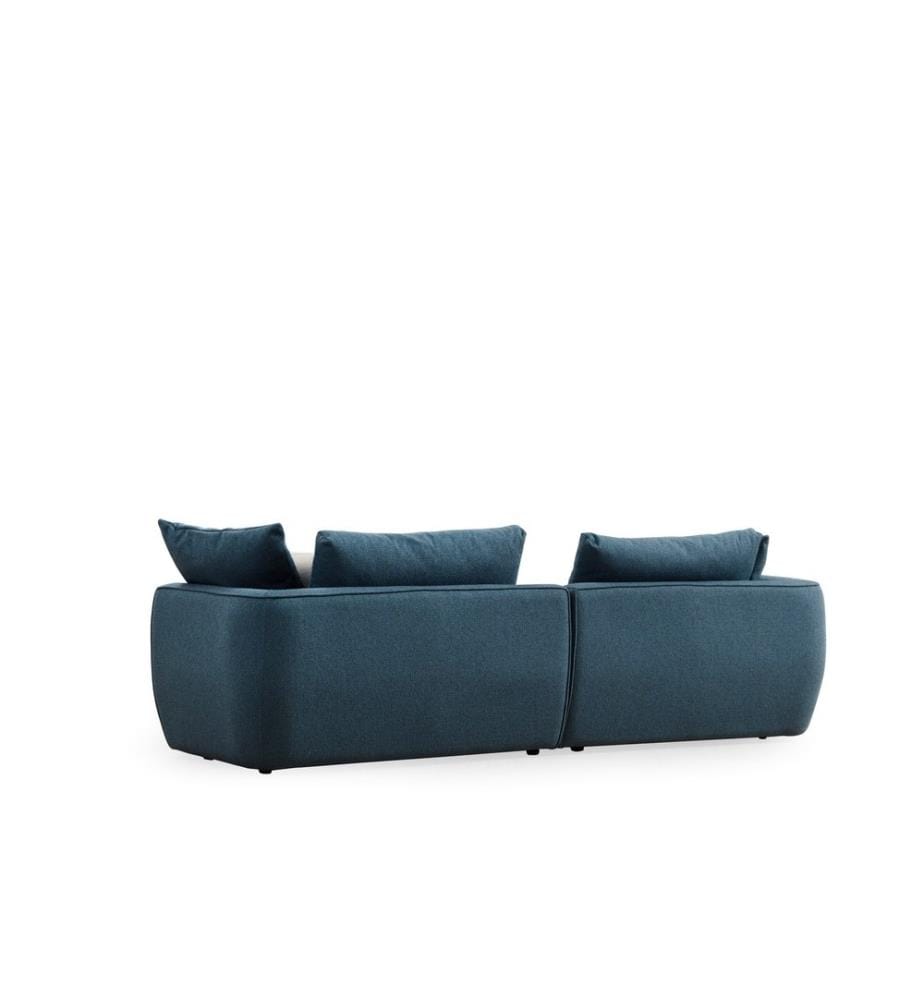 Divano ad angolo, Blu, Struttura: Legno di faggio - truciolato, Tessuto: 100% Poliestere