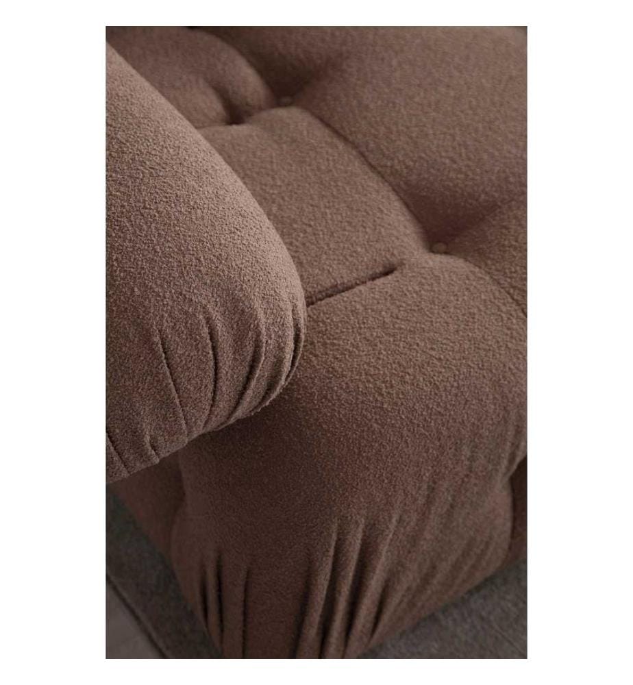 Divano a 2 posti, Cappuccino, Struttura: Legno di faggio - truciolato, Tessuto: 100% Poliestere