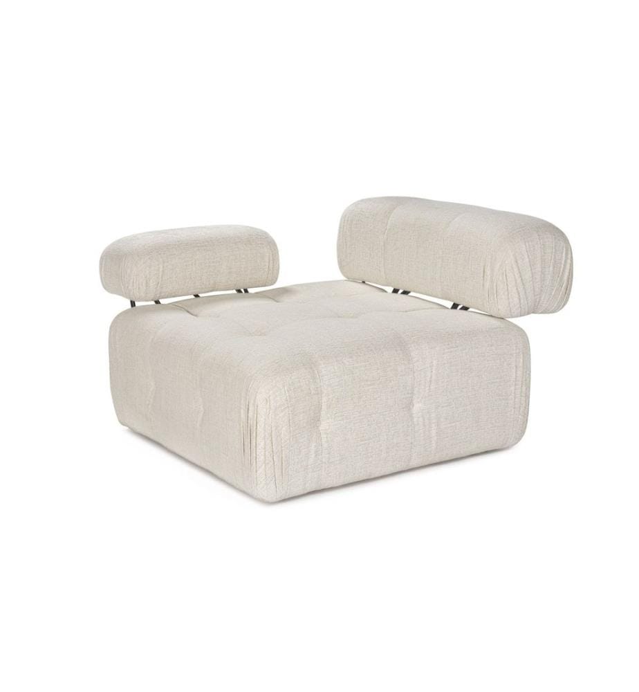 Divano a 1 posto, Crema, Struttura: Legno di faggio - truciolato, Tessuto: 100% Poliestere