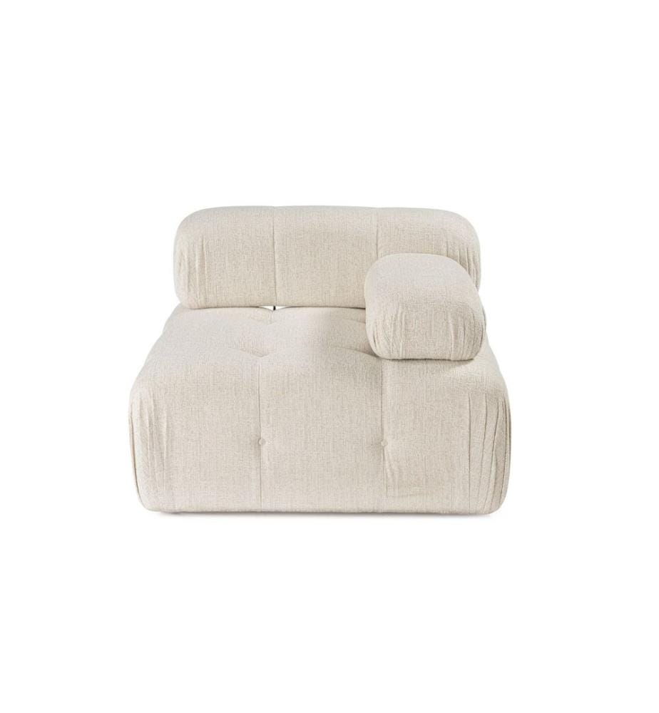 Divano a 1 posto, Crema, Struttura: Legno di faggio - truciolato, Tessuto: 100% Poliestere