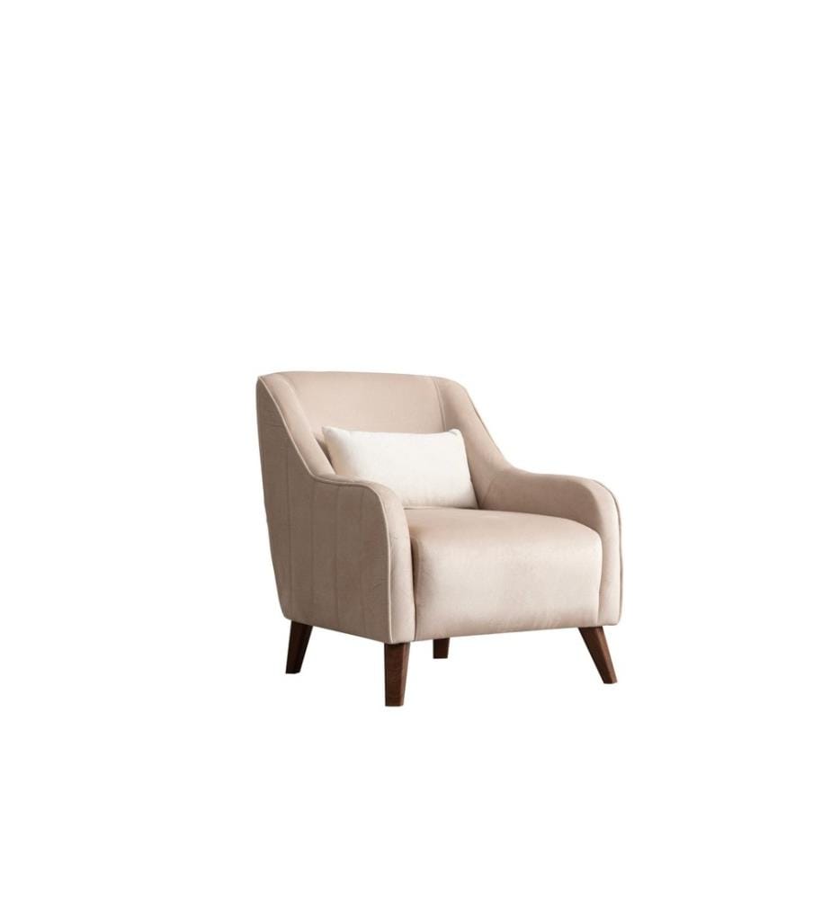 Ohrensessel, Ecru, Gestell: Buchenholz - Spanplatte, Stoff: 100% Polyester