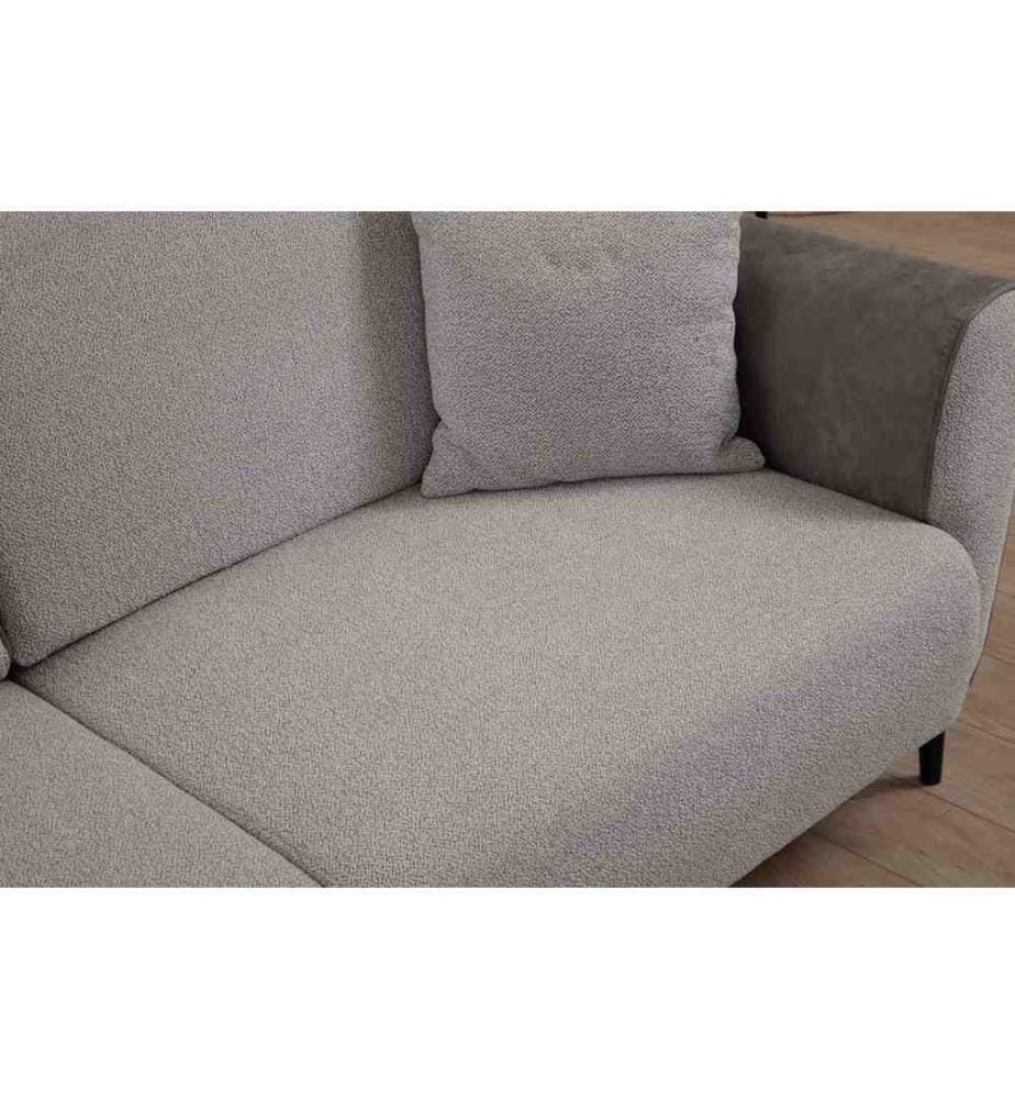 Divano-letto a 3 posti, Grigio, Struttura: Legno di faggio - truciolato, Tessuto: 100% Poliestere