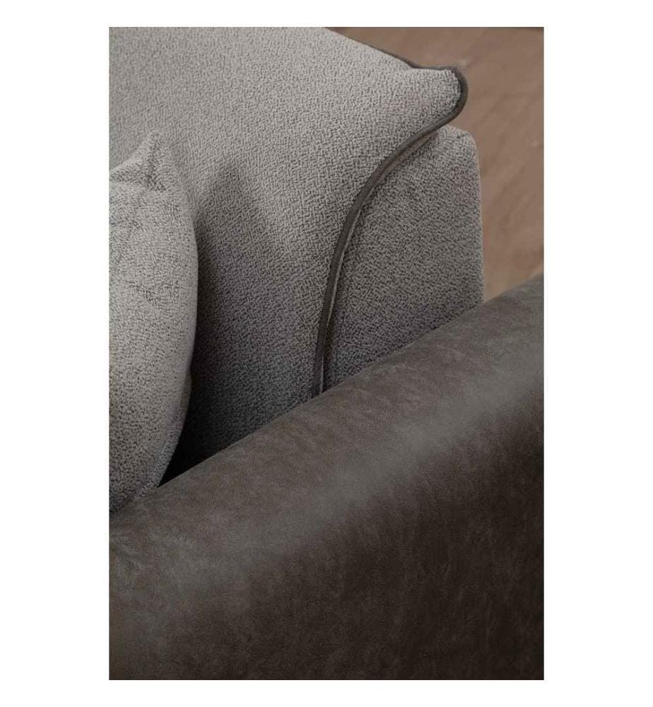 Divano-letto a 3 posti, Grigio, Struttura: Legno di faggio - truciolato, Tessuto: 100% Poliestere
