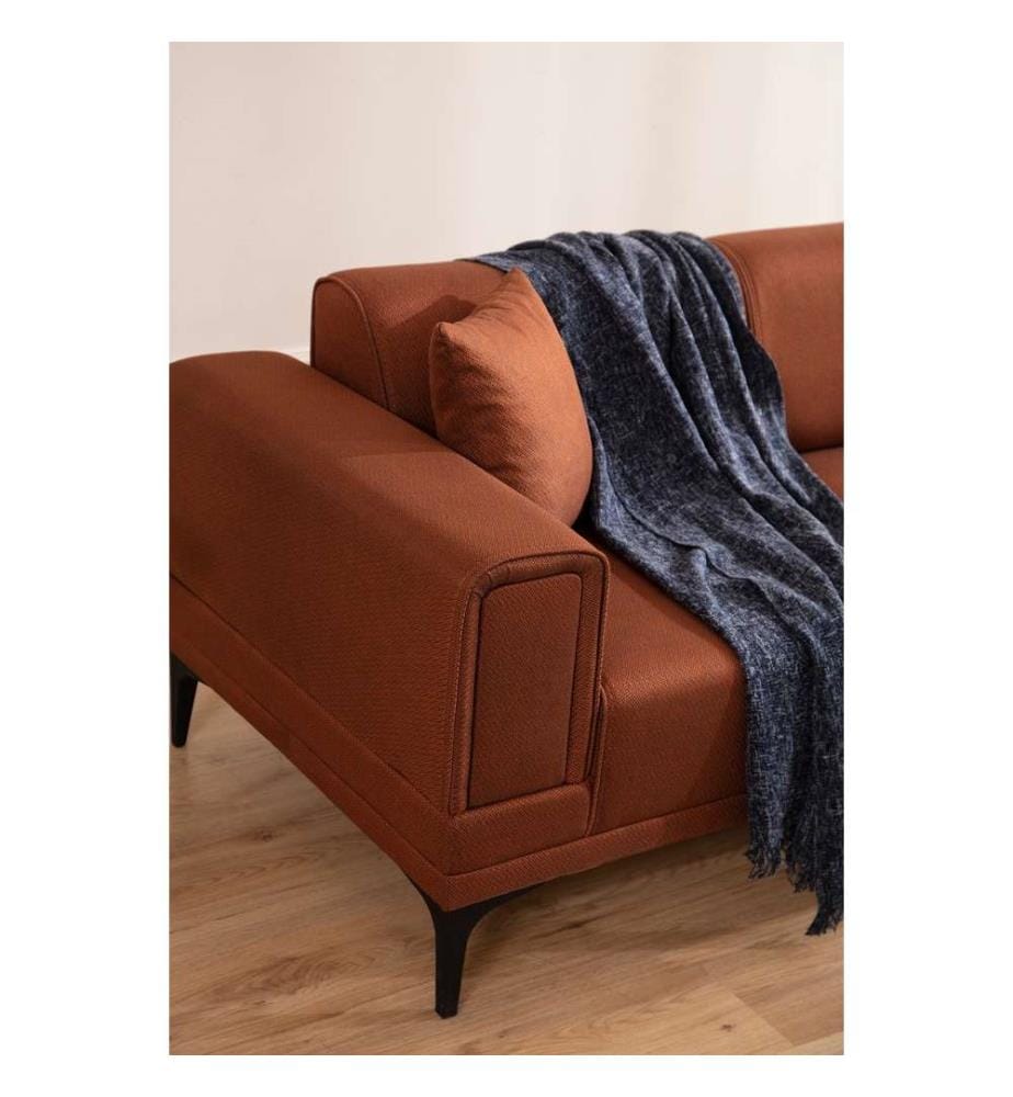 Canapé-lit d'angle, Tile Red, Cadre : Bois de hêtre - panneau de particules, tissu : 100% polyester