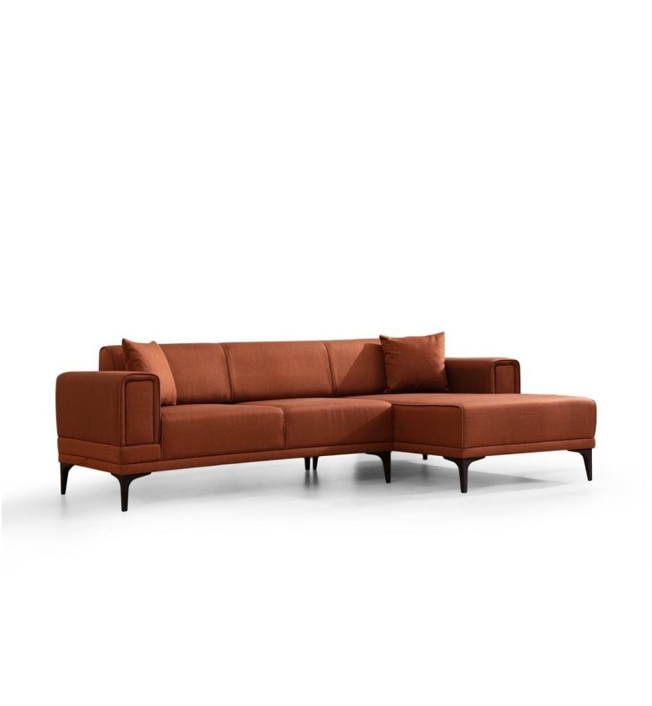 Canapé-lit d'angle, Tile Red, Cadre : Bois de hêtre - panneau de particules, tissu : 100% polyester