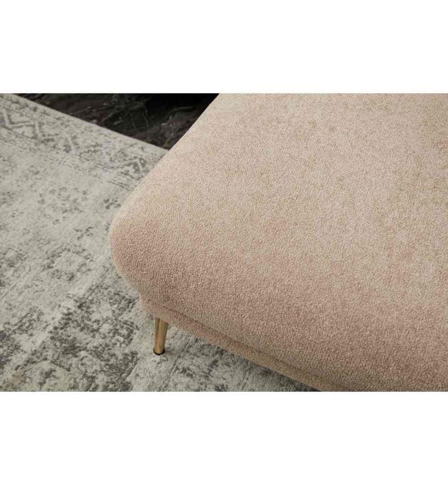 Divano-letto a 3 posti, oro beige, struttura in legno di faggio, tessuto in poliestere
