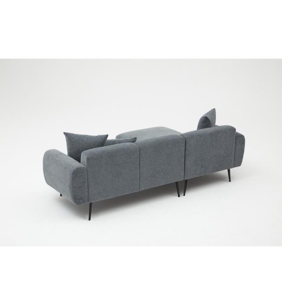 Divano ad angolo, Antracite, Struttura: Legno di faggio, Tessuto: 100% poliestere (Bouclette Textured Fabric)