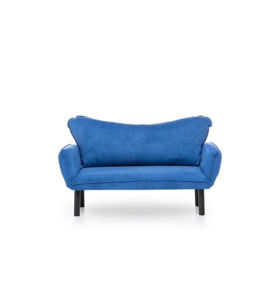 Divano-letto a 2 posti, blu, struttura in metallo, tessuto in maglia di poliestere foderato di cotone Materiale del tessuto