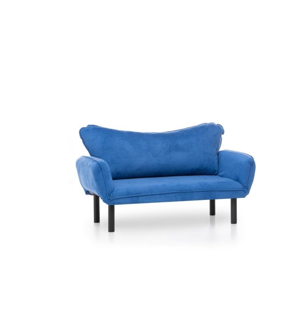 Divano-letto a 2 posti, blu, struttura in metallo, tessuto in maglia di poliestere foderato di cotone Materiale del tessuto