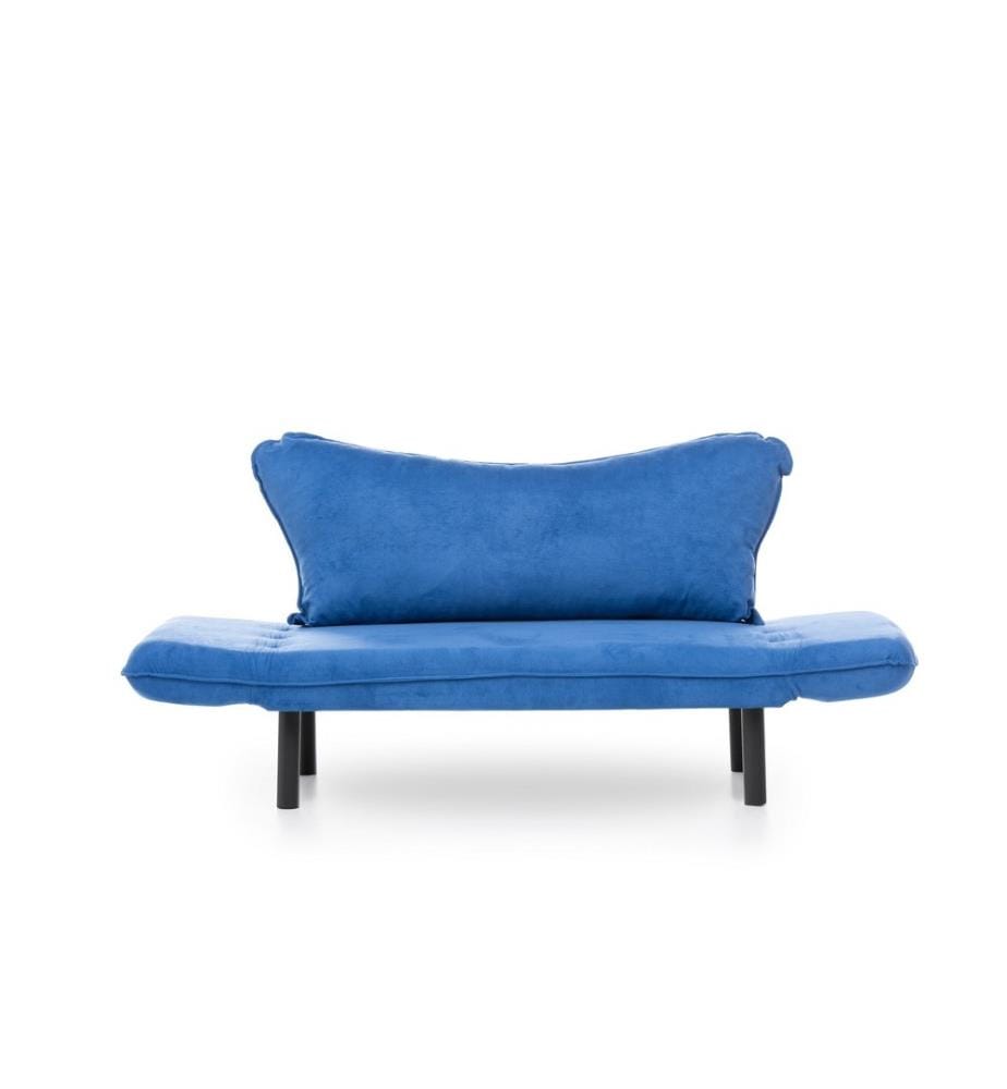 Divano-letto a 2 posti, blu, struttura in metallo, tessuto in maglia di poliestere foderato di cotone Materiale del tessuto