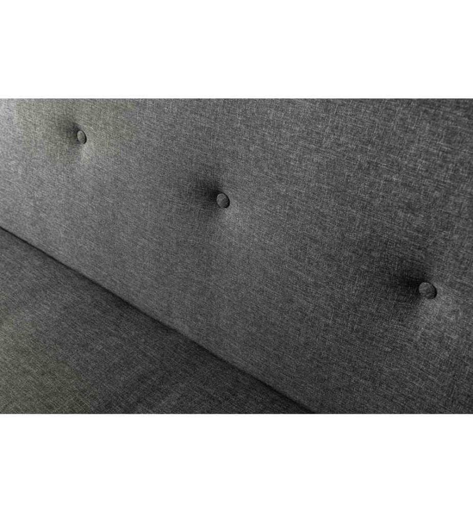 Divano letto a 3 posti, Grigio scuro, Struttura: 100% Metallo , Tessuto: 100% tessuto poliestere