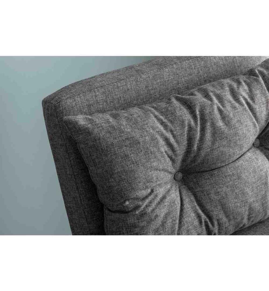 Divano letto a 1 posto, Grigio chiaro, Struttura: 100% Metallo , Tessuto: Tessuto di lino