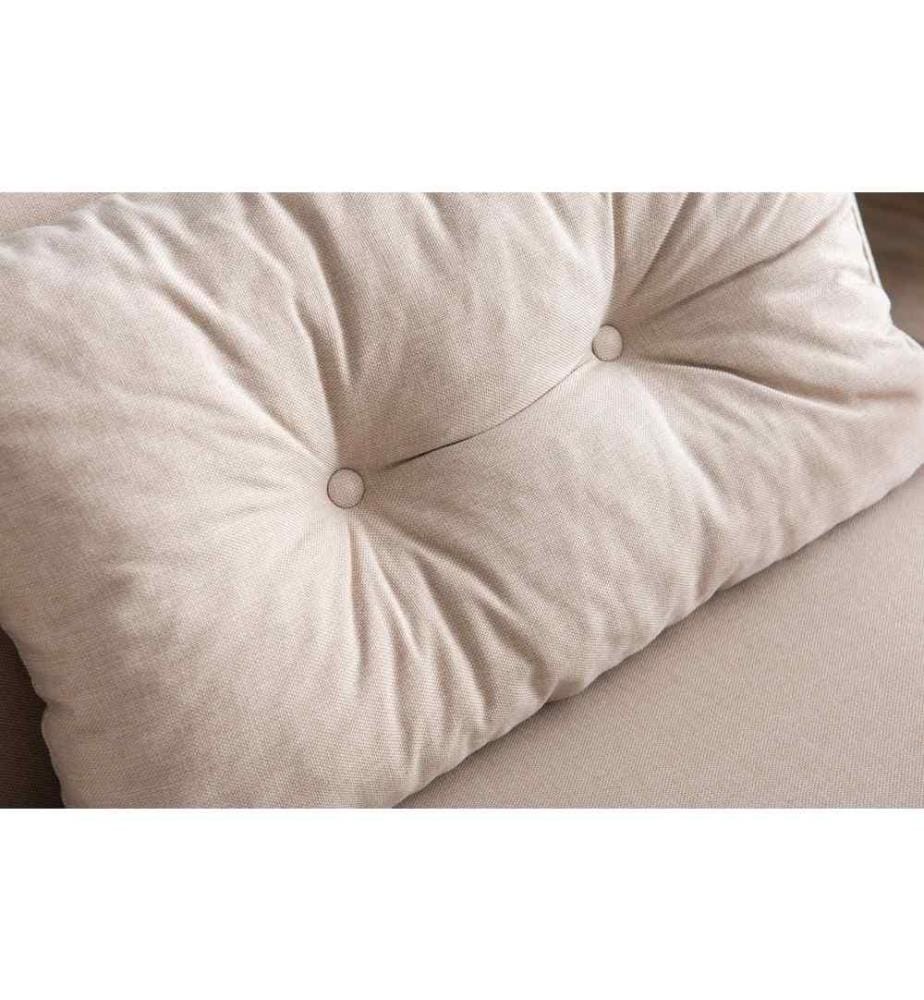 Divano letto a 2 posti, Crema, Struttura: 100% Metallo , Tessuto: Tessuto di lino