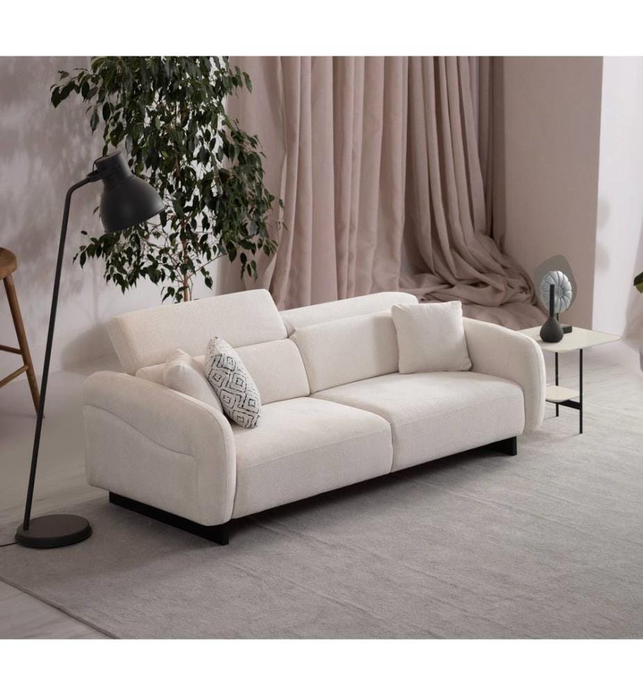 3-Seat Sofa, White, Frame: 100% HORNBEAM