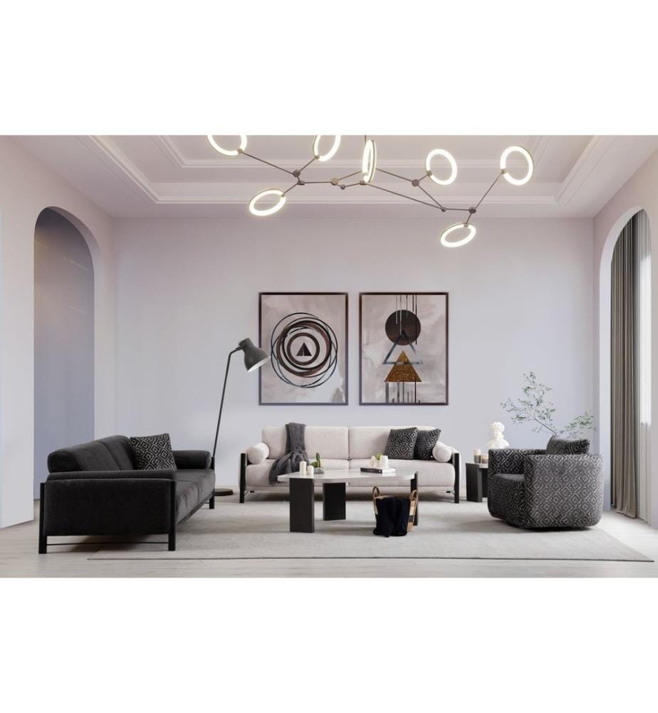 grau, Gestell: 100 % HORNBEAM, 3-Sitzer-Sofa