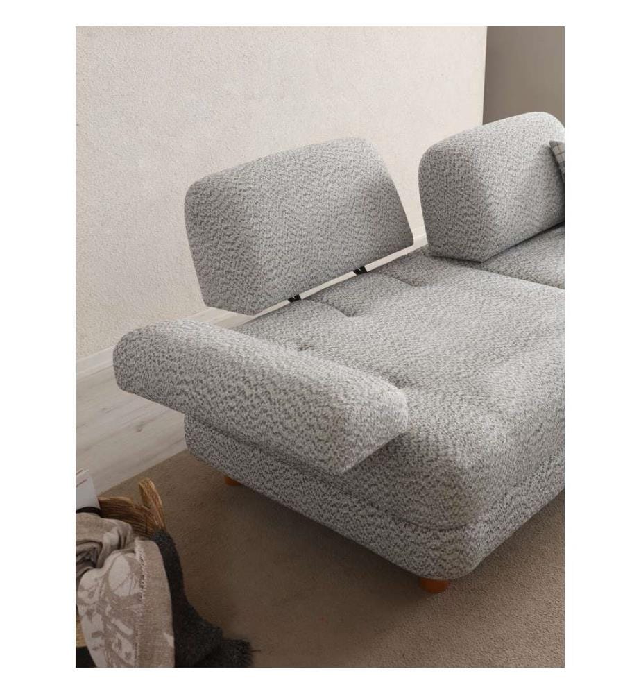 3-Seat Sofa-Bed, Cream, Blue, Frame: WOOD / CHIPBOARD