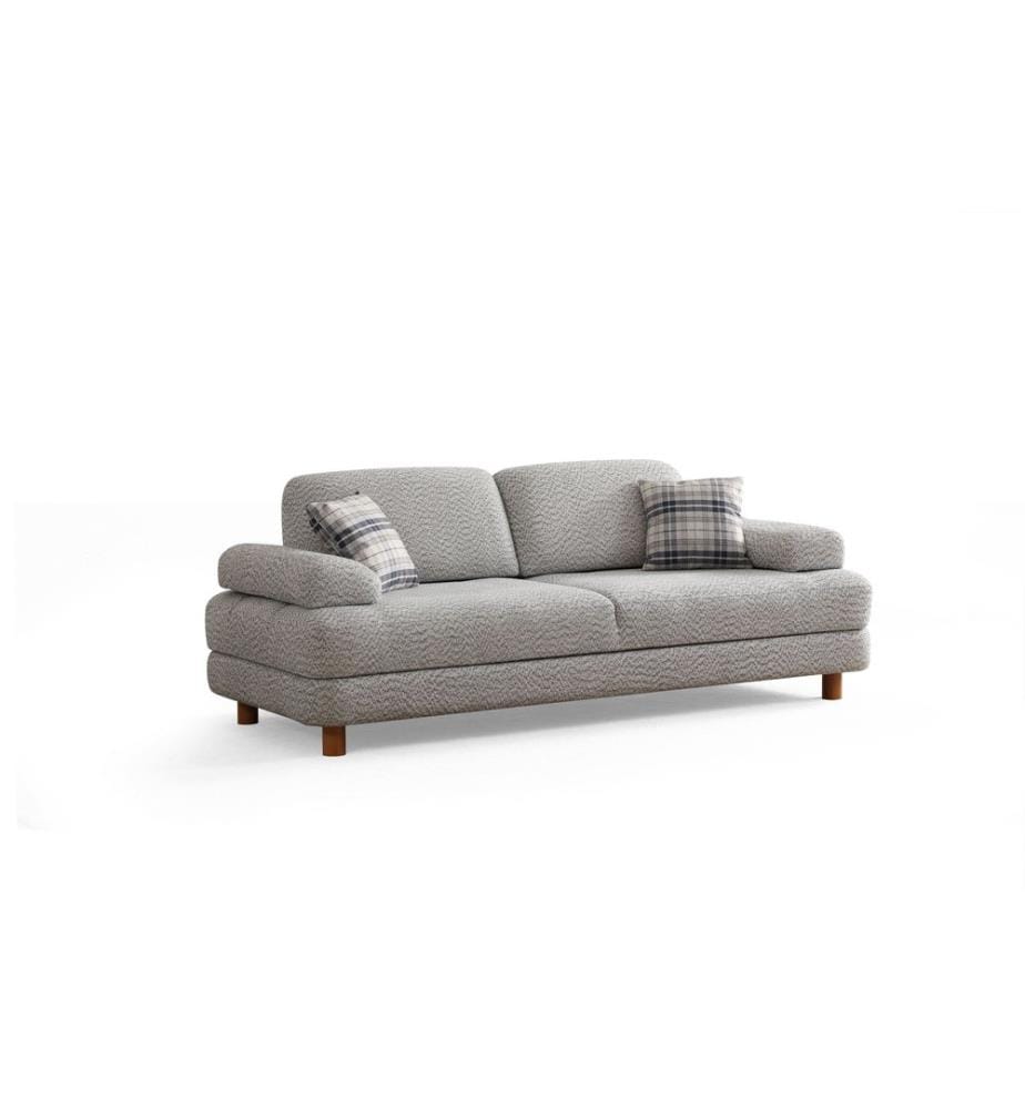 3-Seat Sofa-Bed, Cream, Blue, Frame: WOOD / CHIPBOARD