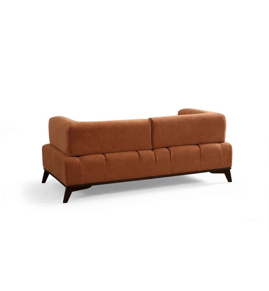 Orange, Schwarz, Gestell: Holz & Spanplatte, 2-Sitzer-Sofa