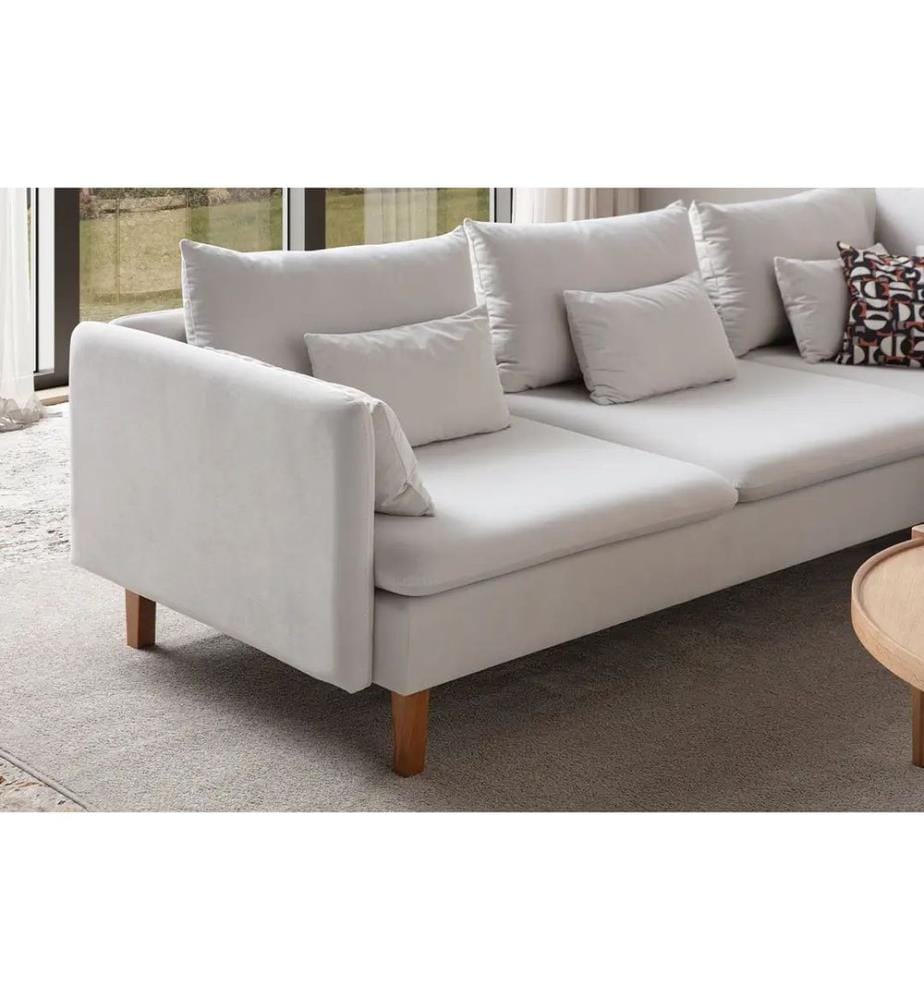 Corner Sofa, Cream, Frame: 70% HORNBEAM / 30% MELAMINE COATED CHIPBOARD