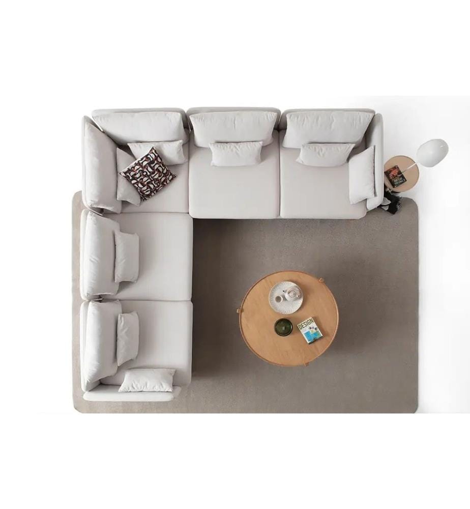 Corner Sofa, Cream, Frame: 70% HORNBEAM / 30% MELAMINE COATED CHIPBOARD