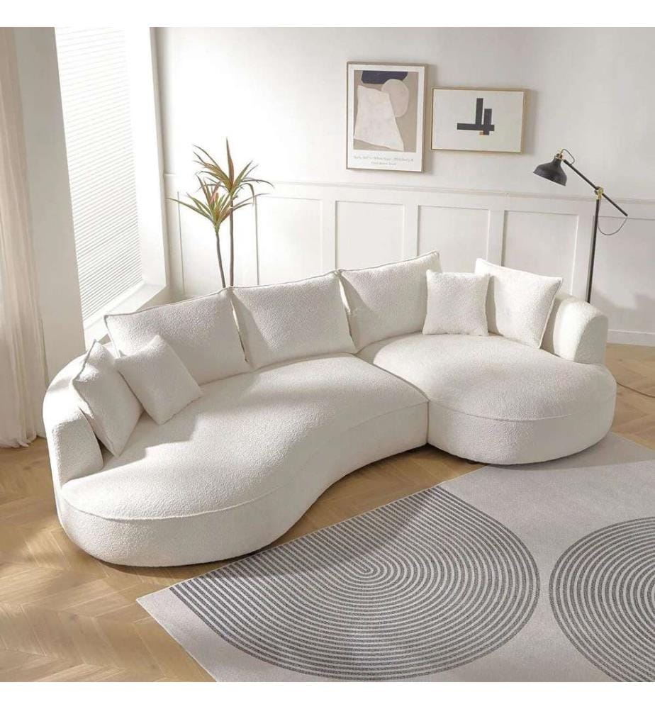 Corner Sofa, White, Frame: 70% HORNBEAM / 30% MELAMINE COATED CHIPBOARD