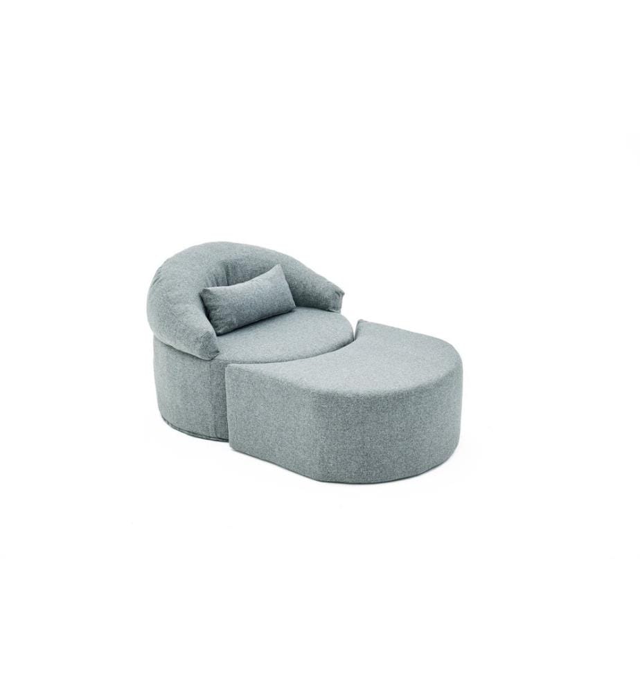 grau, Stoff: 100 % POLYESTER (Stoff in Leinenoptik), 1-Sitzer-Schlafsofa