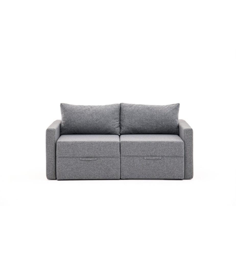 grau, Gestell: 100 % TANNENHOLZ, 2-Sitzer-Schlafsofa