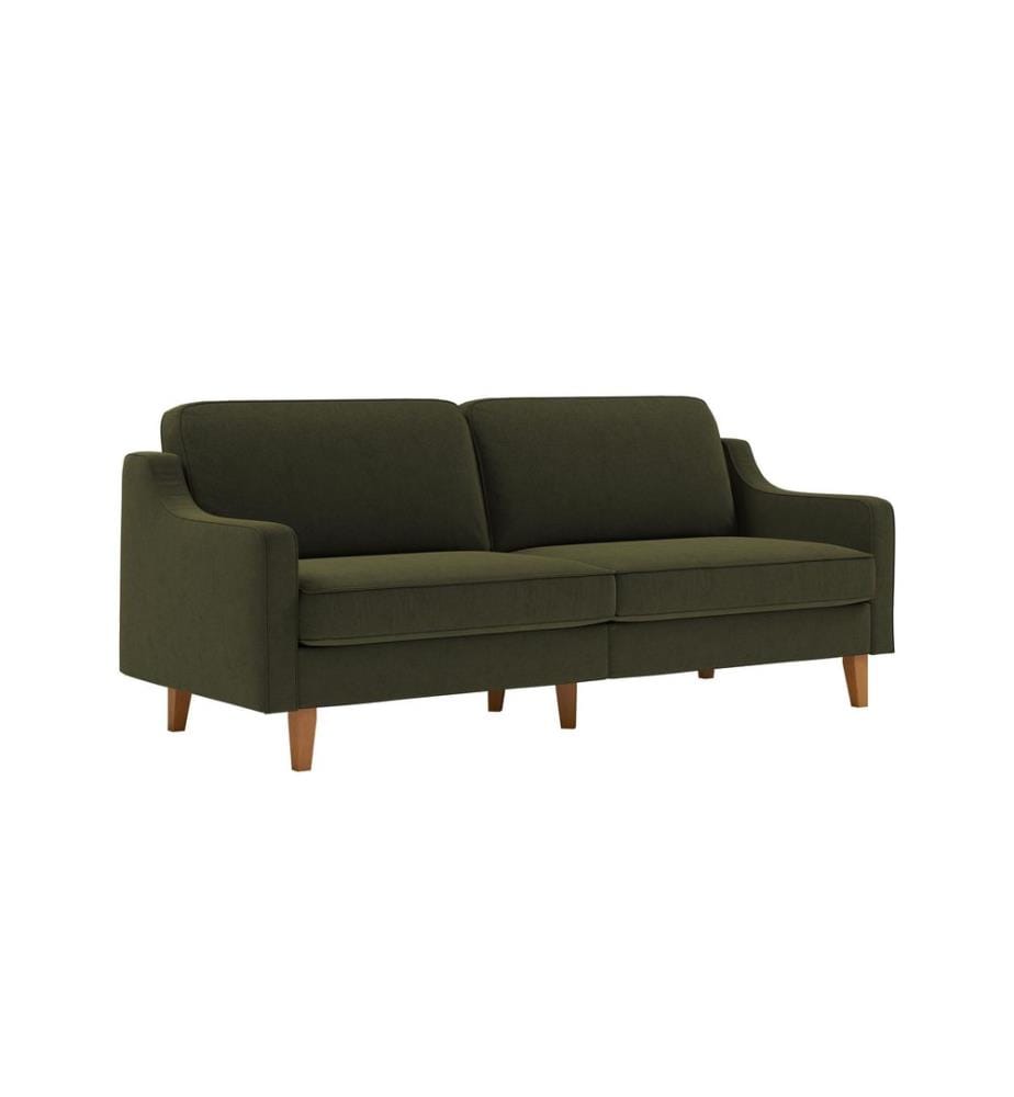 3-Seat Sofa, Oil Green, Walnut, Frame: 100% STEEL