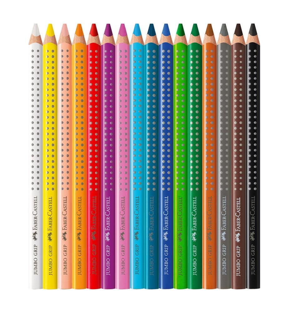 Crayon de Couleur Jumbo Grip, Boîte Métallique de 16 Pcs