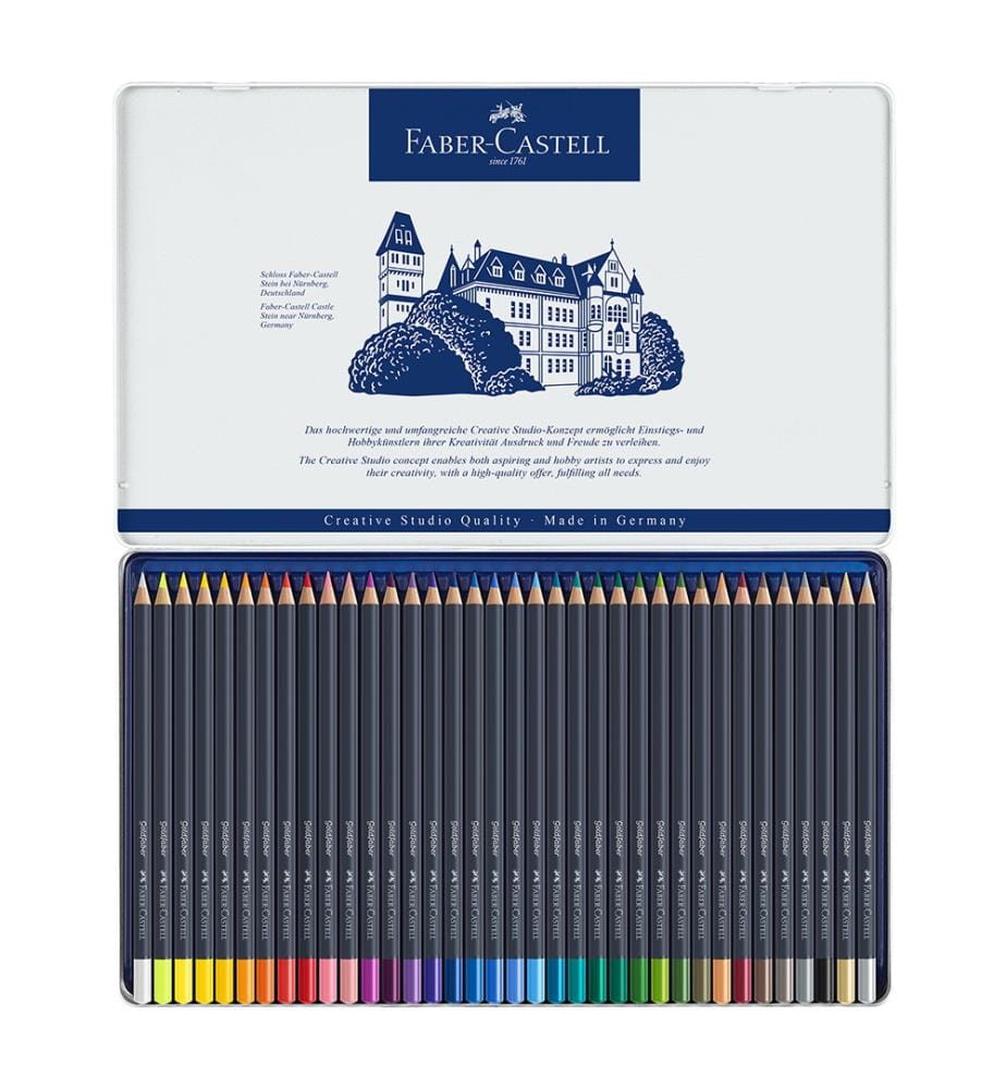 Crayon de Couleur Goldfaber, Boîte Métal de 36 Pièces