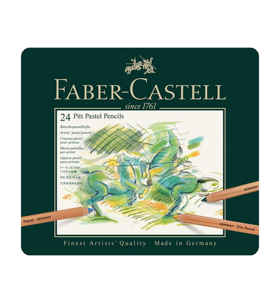 Crayon Pastel Pitt, Boîte Métal de 24 Pièces