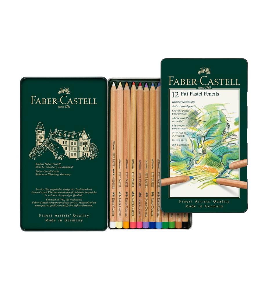 FABER CASTELL - Matita pastello Pitt, metallo 12 pezzi