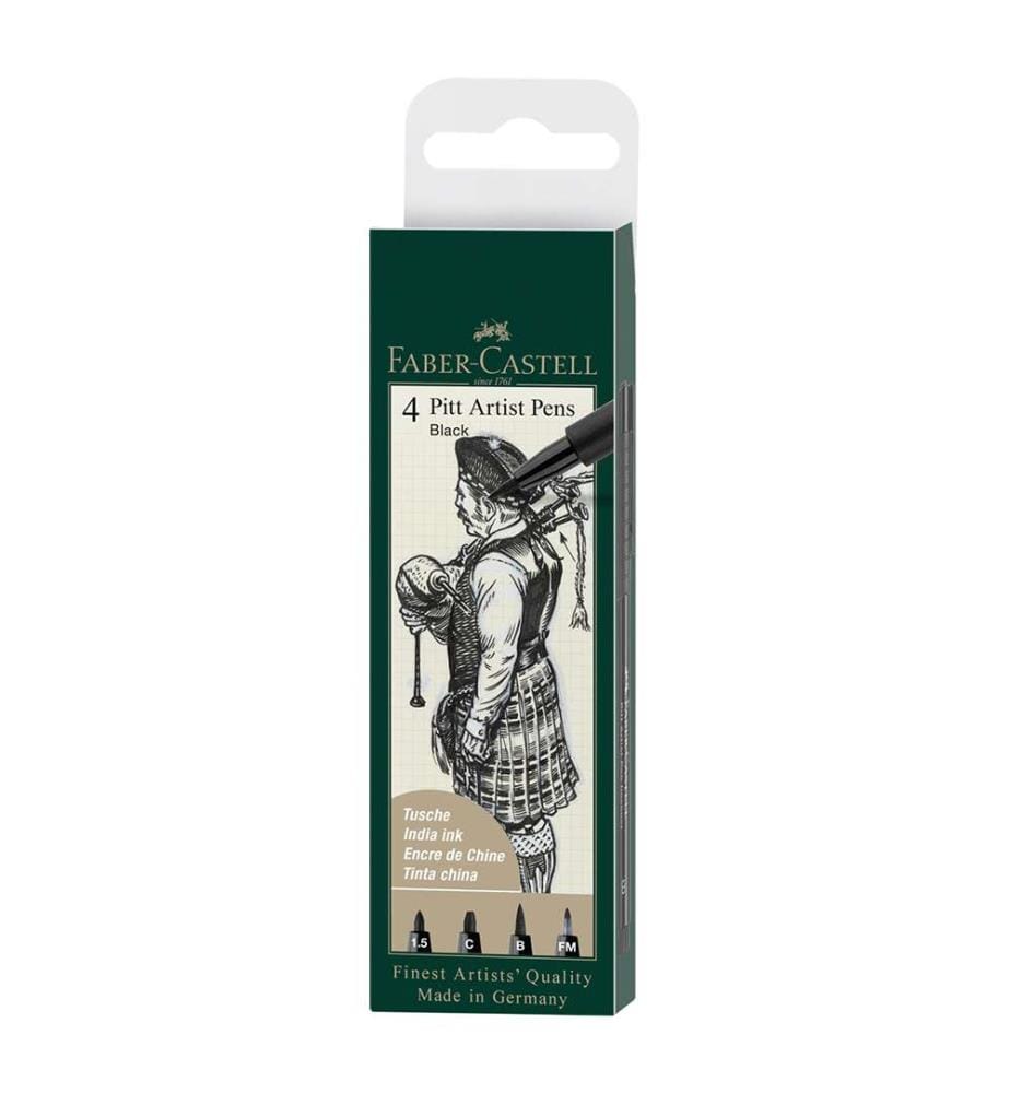 Feutre Pitt Artist Pen noir pochette de 4