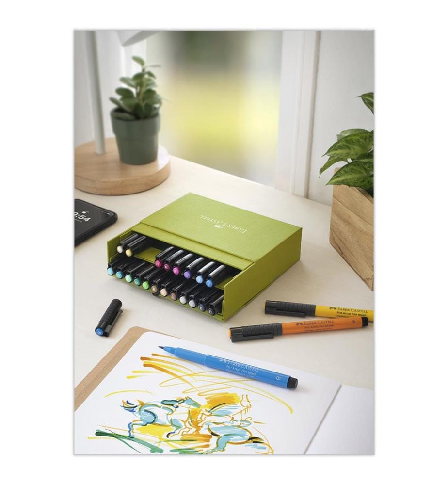 Feutre Pitt Artist Pen Brush, pointe pinceau, studio box de 24