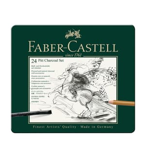 Abziehsteinset Pitt Charcoal, Metalldose mit 24 Teilen