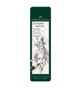 Aquarell-Graphitstift, 5er Metallbox, HB, 2B, 4B, 6B, 8B