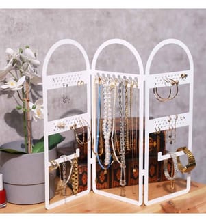 Schmuckständer Organizer, Weiss, 100% Metall (Dicke: 1,2 Mm)