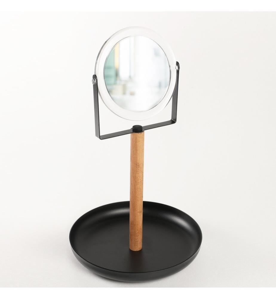 Porte-bijoux, Noir, Métal (Epaisseur : 1,2 Mm), Bois de pin (Epaisseur : 20 Mm)