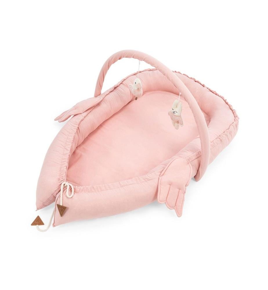 Lettino per bambini, rosa, imbottitura in fibra, tessuto in cotone