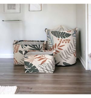 Set di cestini in feltro, 3 pezzi, Multicolore, 70% poliestere - 30% cotone