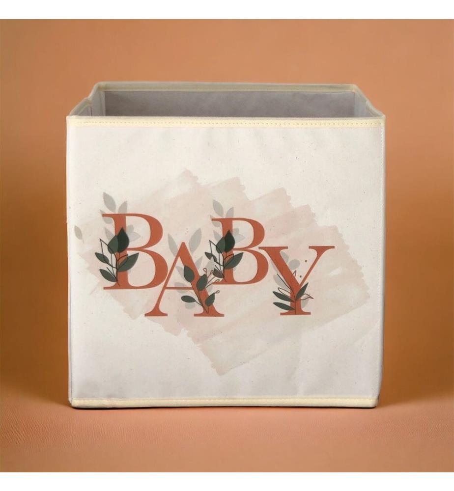 Felt Basket, Cream, 70% Polyester - 30% Cotton