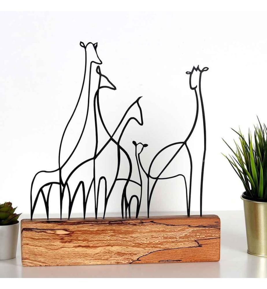 Decorative Object, Black, 100% Metal (Thickness: 2 Mm), Base: 100% Wood