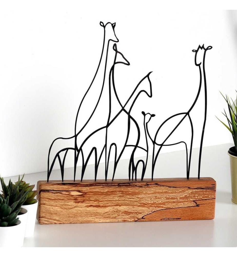 Decorative Object, Black, 100% Metal (Thickness: 2 Mm), Base: 100% Wood