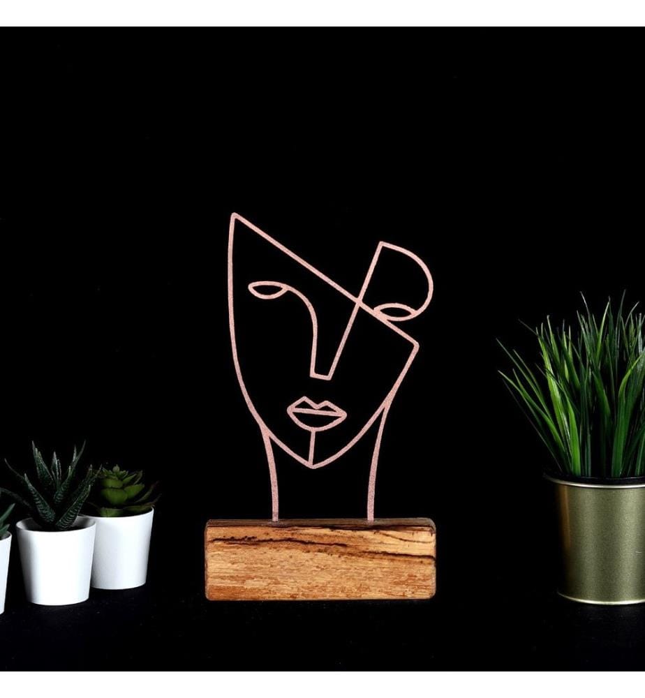 Dekoratives Objekt, Bronze, Metall, Holzsockel