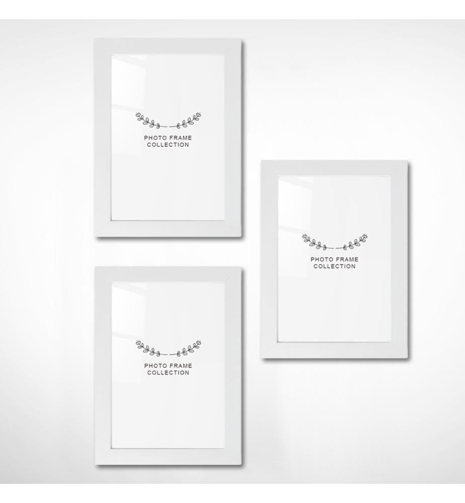 Fotorahmen, 3 Stück, Weiss, Kunststoff