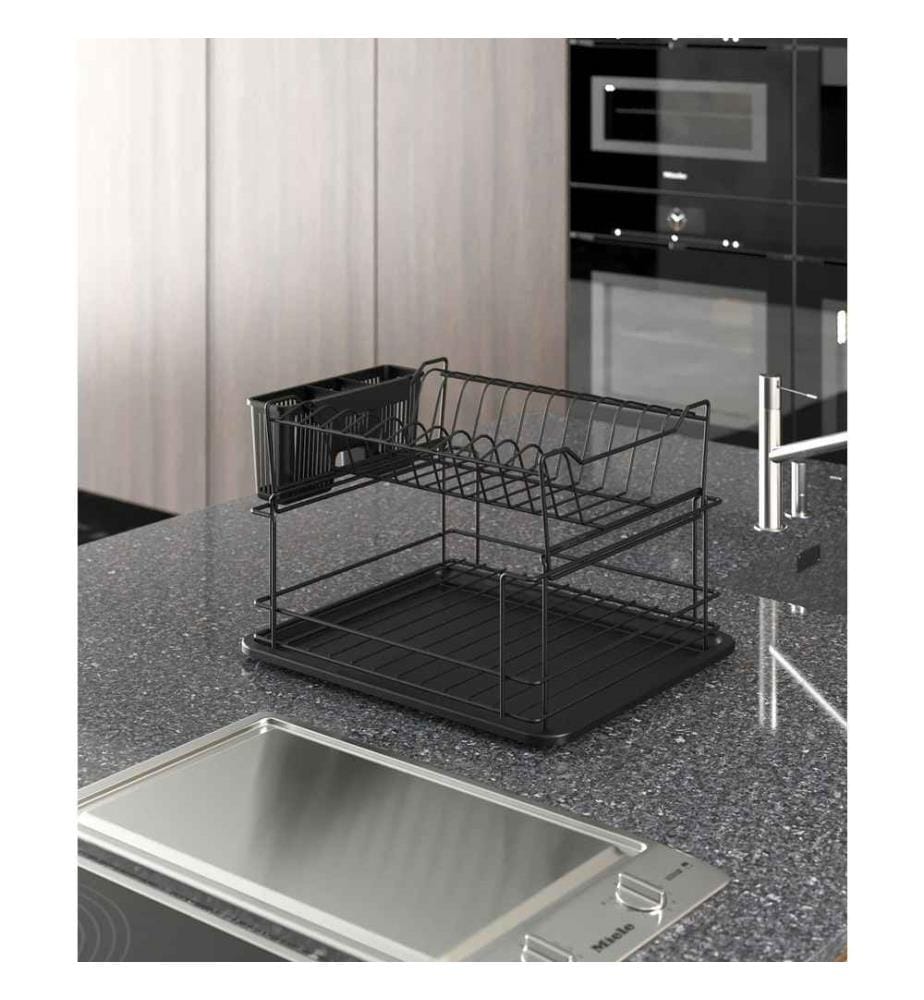 Dish Rack, Black, 100% Metal