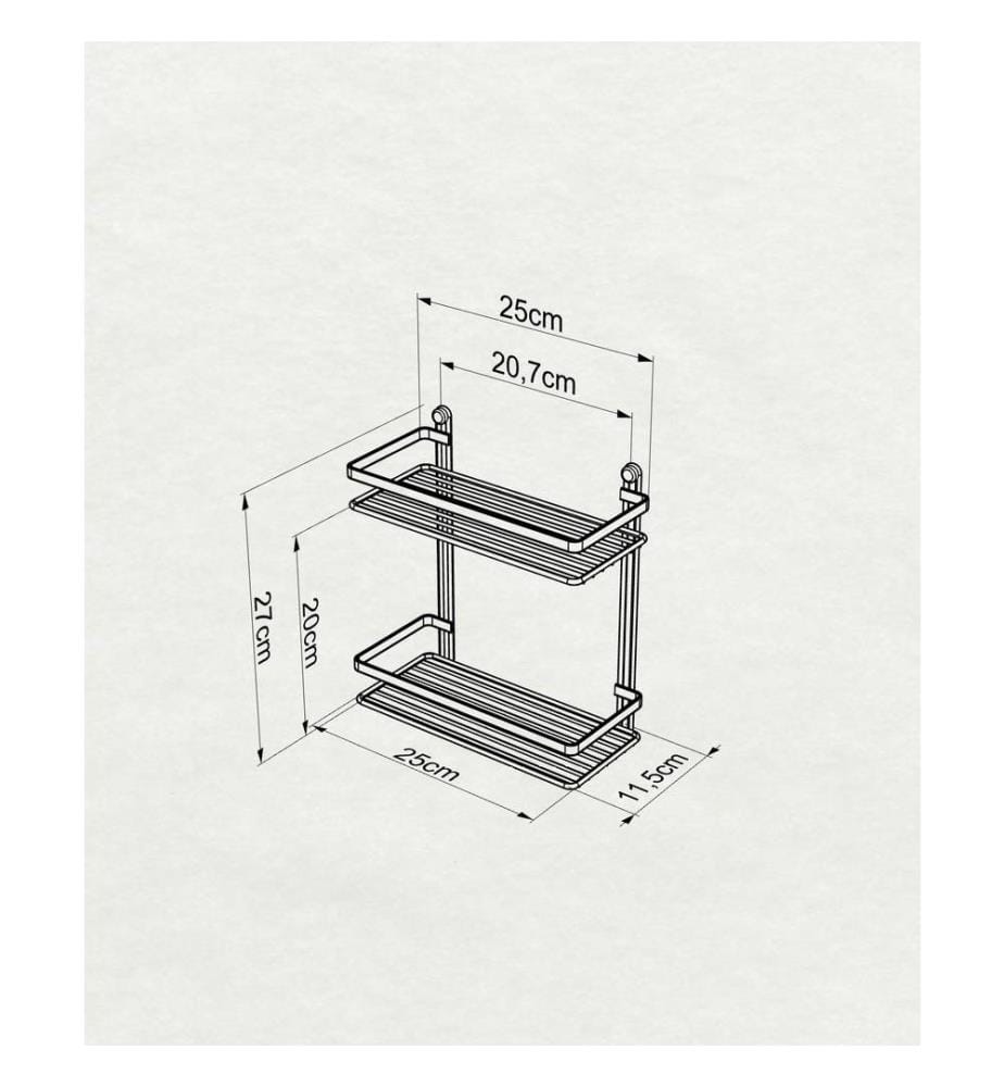 Organizzatore per il bagno, nero, 100% metallo