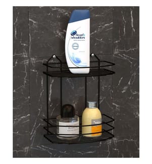 Organizzatore per il bagno, nero, 100% metallo