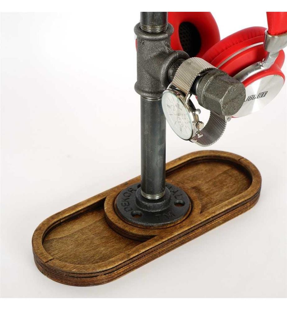 Jewellery Stand Organizer, Walnut, Silver, 100% Wooden, Frame: 100% Metal